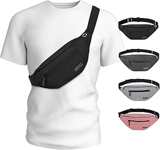 MAXTOP Large Crossbody Fanny Pack with 4-Zipper Pockets,Gifts for Enjoy Sports Festival Workout Traveling Running Casual Hands-Free Wallets...