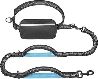 iYoShop Hands Free Dog Leash with Zipper Pouch, Dual Padded Handles and Durable Bungee for Walking, Jogging and Running Your Dog (Large, 25...