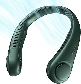 JISULIFE Portable Neck Fan, Hands Free Bladeless Fan, 5 Speeds, 4000 mAh Battery Operated Wearable Personal Fan, Twistable, Rechargeable, G...