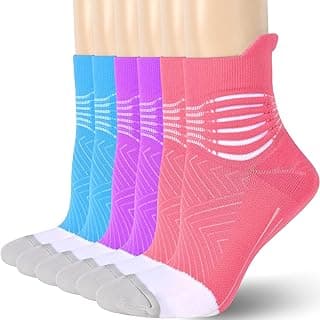 IRAMY Compression Ankle Support Socks Women - Wicking, Cushioned Athletic, Plantar Fasciitis Relief 2/3/6 Pairs