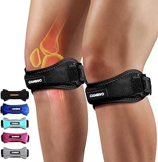 CAMBIVO 2 Pack Patella Tendon Knee Straps, Knee Brace for Women & Men with Extra Straps, Patella Bands for Pain Relief, Osgood Schlatter, J...