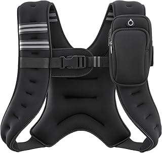 ZELUS Weighted Vest, 6lb/8lb/12lb/16lb/20lb/25lb/30lb Weight Vest with Reflective Stripe for Workout, Strength Training, Running, Fitness,...