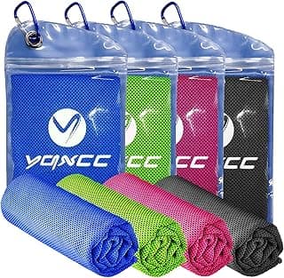 YQXCC Cooling Towels | 4 Pack 47"x12" | Ice Cool for Neck | Microfiber Soft Breathable Chilly | for Yoga, Sports, Golf, Gym, Camping, Runni...